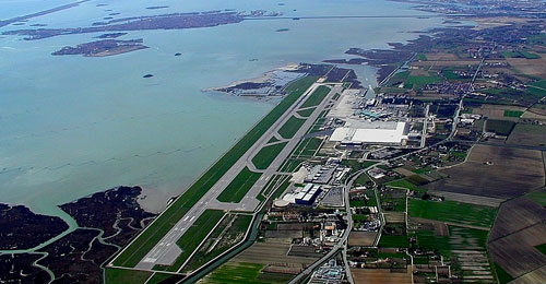 venice Marco Polo airport view from airplane